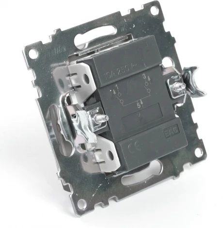 Выключатель двухклавишный с подсветкой (коричневый) Stekker Катрин 49021