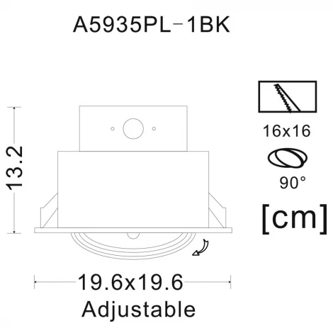 Встраиваемый точечный светильник Arte Lamp Cardani Grande A5935PL-1BK (220V)