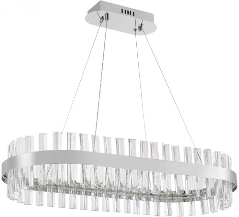 Подвесная люстра с таймером Natali Kovaltseva Smart Нимбы LED LAMPS 81253 (220V, хрусталь, пульт управления, управление смартфоном, на тросе)