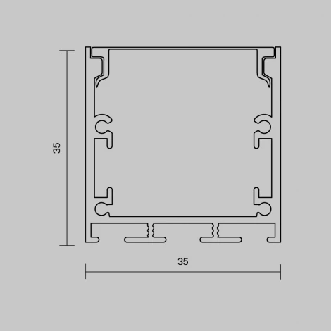 Алюминиевый профиль накладной-подвесной 35x35 серебро, 3 м, ALM-3535BT-S-3M Maytoni 633002