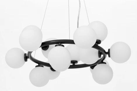 Подвесной светильник Lumina Deco Marsiada LDP 6033-15 BK (220V, на тросе, шарики, молекулы)