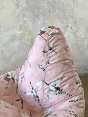 Кресло Мешок Груша Журавли розовый (L, Классический) Жаккард арт.5037911