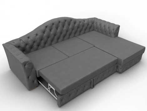 Диван угловой Артис правый угол (Брус,Рейка,Замша/Серый) Лига Диванов 128041