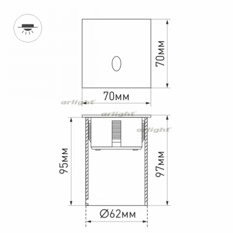 Встраиваемый светильник уличный Arlight GAP 031167 (LED, 220V, IP65)