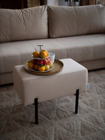 Маленькая радость Пуф прямоугольный на ножках, бежевый D1 furniture арт.AAA41673003