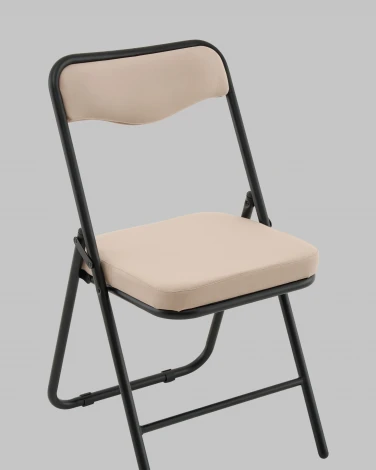 Стул складной Джонни велюр велютто бежевый каркас черный матовый Stool Group арт.УТ000041388