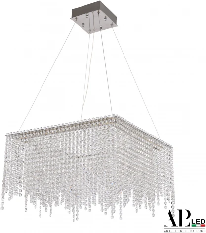 Подвесная люстра светодиодная APL LED Sicilia SH04.52.B.Ni.4000 (220V, хрусталь, на тросе)
