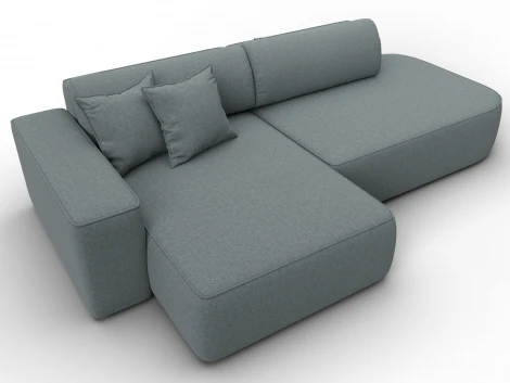 Диван угловой Лига-065 БП угол левый (ДСП,Рогожка/Серый) Лига Диванов 134785L