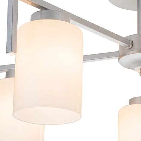 Потолочная люстра на штанге Escada Style 1142/5P Silver 5х60Вт E27, металл/стекло, серебро (220V)