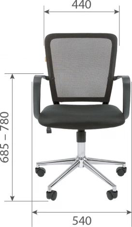 Компьютерное кресло CHAIRMAN 698 хром (Металл,Пластик,Ткань,Сетка/Оранжевый)