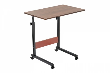 Стол многофункциональный на колесах, 60x40 см, «РОЛЛ», 2 ножки, регул.высота, мдф, металл, тёмн. дерево, черный Bradex Home РОЛЛ TD 0731