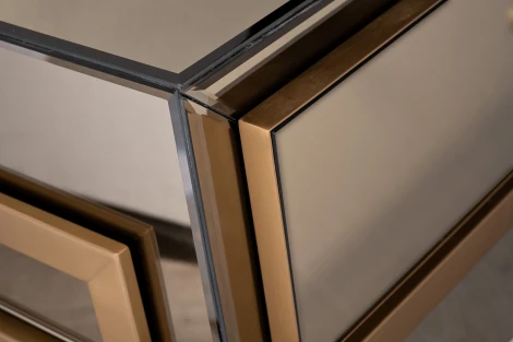 KFG210 Консоль 2 ящика зеркало бронза/золото 120*42*76 см Garda Decor