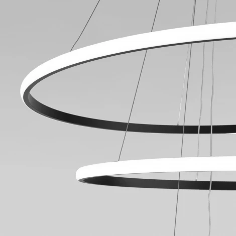 Подвесной светодиодный светильник ярусный Collars 90264/3 черный Eurosvet (регулировка яркости, 220V, пульт управления, на тросе)