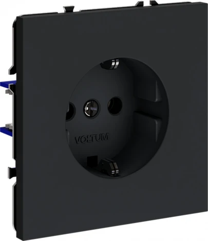 Розетка с заземлением (графит) Voltum S70 VLS040107