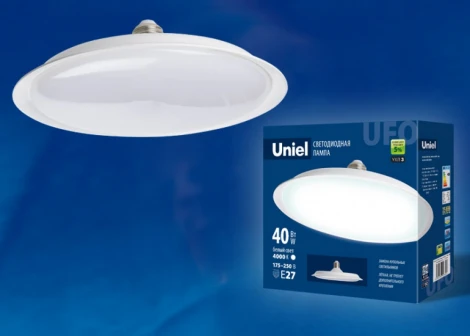 Лампочка светодиодная таблетка белая E27 40W 4000K Uniel LED-U220-40W/4000K/E27/FR PLU01WH