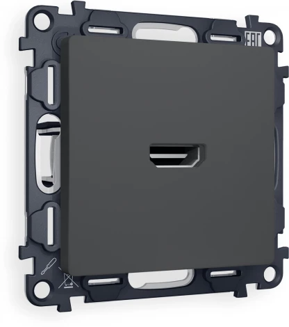 Комплект механизма Ambrella Volt розетки HDMI 2.0 ALFA MA914010 Графит мягкое касание 40V/500mA 2.0GHz 5-18Gbit/s QUANT