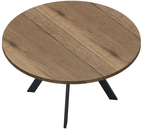 Стол DikLine RD100 Дуб Галифакс,опоры черные