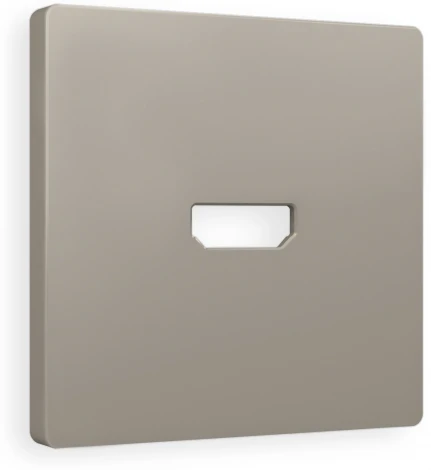 Лицевая панель Ambrella Volt ALFA (Серо-бежевый матовый) для HDMI розетки QUANT AP3740