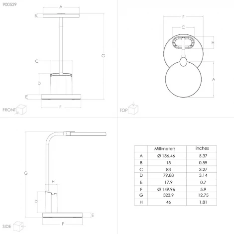 Настольная лампа Eglo Brolini 900529 2,1W(LED), 300lm, 2700-6500K