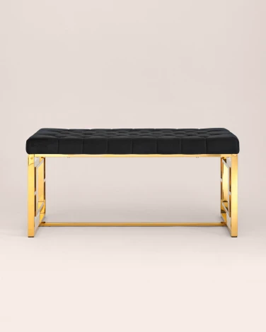 Банкетка-скамейка Stool Group БРУКЛИН велюр черный сталь золото УТ000001486