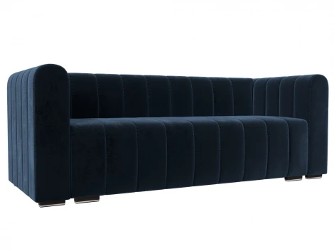 Диван прямой Лига-073 (ДСП,Фанера/Пластик/Велюр/Синий) Лига Диванов 129996
