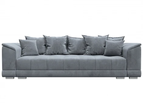 Диван прямой НордСтар НПБ (ДСП,ЛДСП,Брус/Пластик,Металл/Велюр/Серый) Лига Диванов 133199