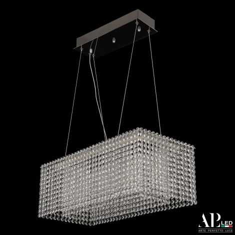 Подвесная люстра светодиодная APL LED Sicilia SH05.57.A.Ni.4000 (220V, хрусталь, на тросе)
