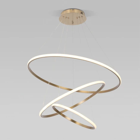 Подвесной светильник ярусный Eurosvet Collars 90264/3 латунь (регулировка яркости, LED, 220V, пульт управления, на тросе)