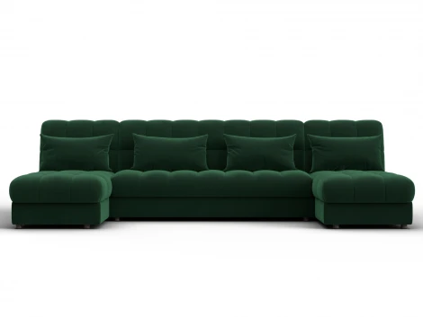 Диван П-образный Лига-116 НПБ (ДСП,ЛДСП,Велюр/Зеленый) Лига Диванов 137328