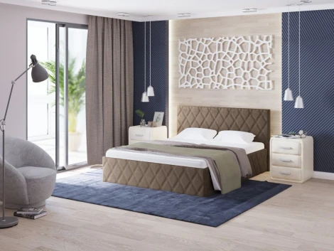 PROxSON Кровать Fresco (Ткань: Рогожка Тетра Ореховый) 180x190