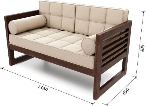 Диван Arsko прямой Сега М орех велюр бежевый