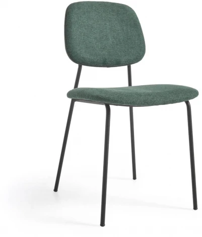 Обеденный стул La Forma (ex Julia Grup) Benilda (Зеленый/ Шпон,Металл,Дуб,Пена,Сталь,Фанера)