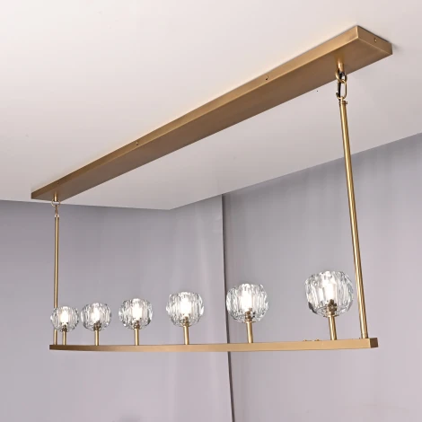 Подвесной светильник Rh Boule De Cristal Linear Chandelier 6 Bronze ImperiumLoft 40,1222 (220V)