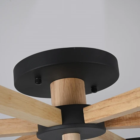 Потолочная люстра Wi-Fi на штанге Turna 6 Black By ImperiumLoft Turna01 (LED, 220V, голосовое управление, умный дом - Алиса)