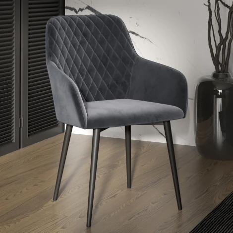 Стул Top Concept Robert поворотный 360 градусов, замша apache темно серый