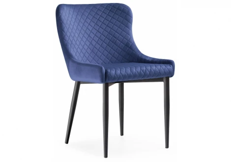 Стул Woodville на металлокаркасе Teo dark blue / black 15030