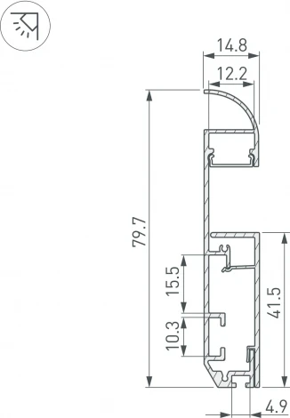 Профиль PLINTUS-H80-2000 ANOD (Arlight, Алюминий) 046390