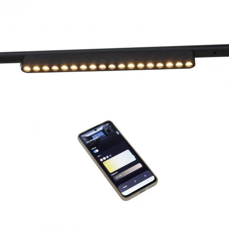 Трековый магнитный светодиодный светильник 48V регулировкой цветовой температуры и яркости, Умный дом с Алисой Reluce 13002-9.3-001UR magnetic LED16W BK CCT+SMART