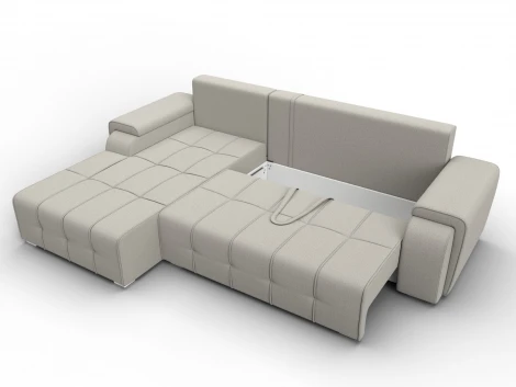 Диван угловой Лига-121 левый угол (ДСП,Брус,Рогожка/Бежевый) Лига Диванов 137340L