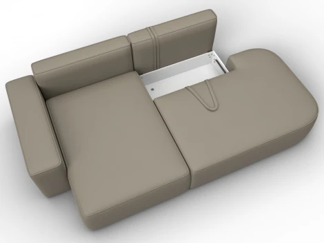 Диван угловой Лига-065 угол левый (ДСП/Пластик/Экокожа/Бежевый) Лига Диванов 129802L