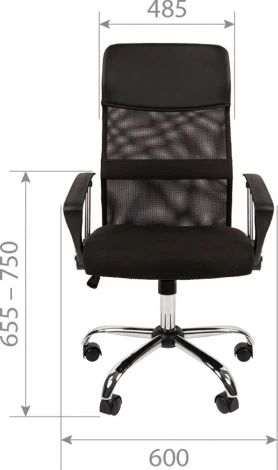 Компьютерное кресло CHAIRMAN 610 N (Металл,Ткань,Сетка,Экокожа/Черный)