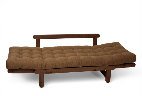 Кушетка Arsko Сламбер орех коричневая клетка рогожка