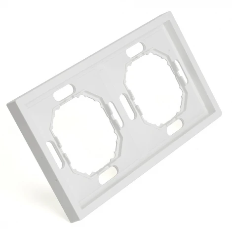 Рамка на 2 поста (белый фарфор, soft touch) Stekker Эмили 49885