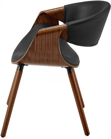 Стул ESF JY1829 черный PU/орех/Экокожа,Шпон,Массив дерева