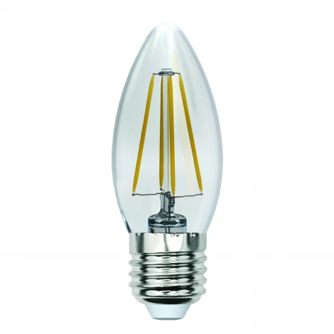 Лампочка светодиодная свеча прозрачная E27 13W 3000K Uniel LED-C35-13W/3000K/E27/CL PLS02WH
