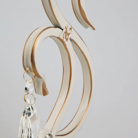 Интерьерная настольная лампа Eurosvet 12205 12205/1T белый (хрусталь Strotskis, подвески, выключатель, подсвечник, свеча)