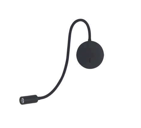 Настенный светильник на гибкой ножке с подсветкой для чтения Donolux Kaa W111043/1 black (LED, 220V, выключатель)