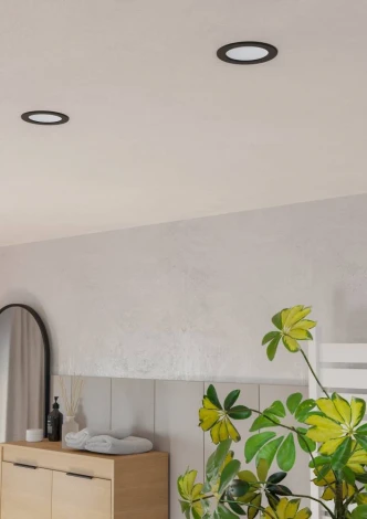 Встраиваемый светодиодный светильник Eglo Fueva 901413 6 с рег-кой цветовой темп-ры 6,3W(LED) IP44 2700K, 4000K, 6500K пластик, черный, белый