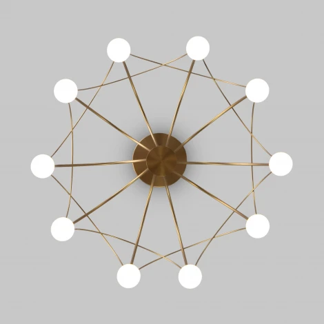 Потолочная люстра на штанге Eurosvet Ragno 90031/10 LED золото (220V, шарики)