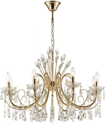Подвесная люстра Odeon Light Versia 4977/8 (220V, хрусталь, подвески, на цепи, подсвечник, свеча)